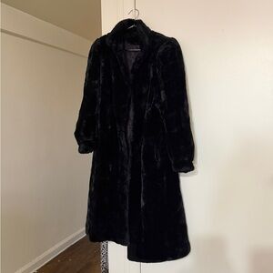 Elegant Black Faux Fur Coat
